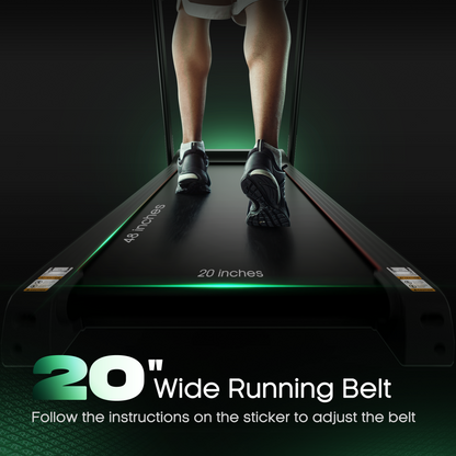MaxKare 20" Folding Treadmill 300lbs with 15 Level Auto Incline, 3.5HP, 12MPH, Portable Foldable Treadmill with Bluetooth/Zwift App Compatible