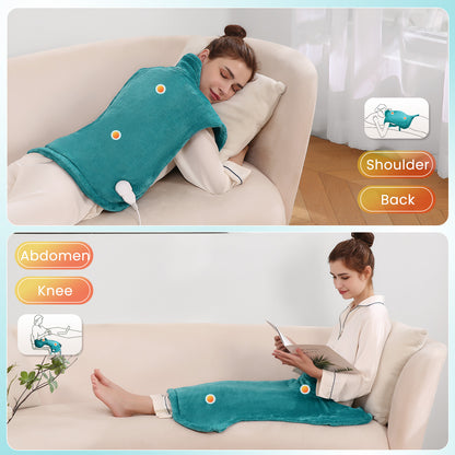 MaxKare Large 24x33inch Heating Pad for Shoulder and Neck , with 5 Heat Settings and 2 Hour Auto shut off, Green