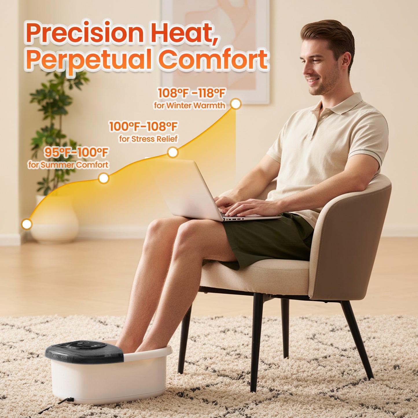 MaxKare Foot Spa Bath Massager with Heat, Bubbles, and Vibration for Soothe and Comfort Feet, Black