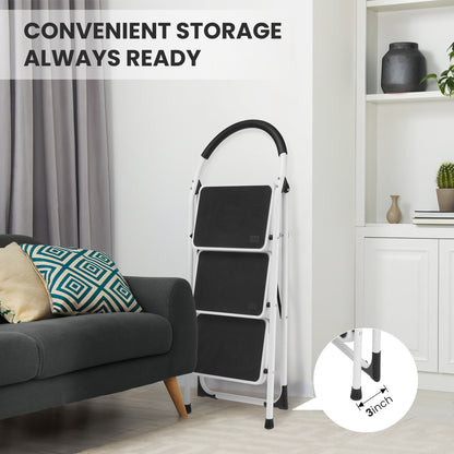 MaxKare 3 Step Stool, Folding Ladder, Lightweight