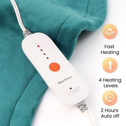 MaxKare Large Heating Pad with 4 Heat Settings & Auto Shut-off, for Full Body Stress Relief, 24"x33"- Green