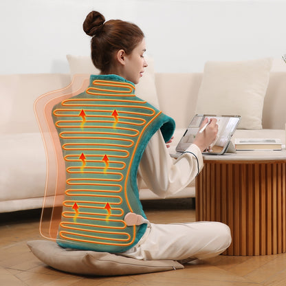 MaxKare Large 24x33inch Heating Pad for Shoulder and Neck , with 5 Heat Settings and 2 Hour Auto shut off, Green