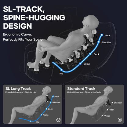 MaxKare Massage Chair Full Body, Zero Gravity, SL-Track Shiatsu Massage with Heat, Voice Control, Bluetooth, Foot Roller, Black