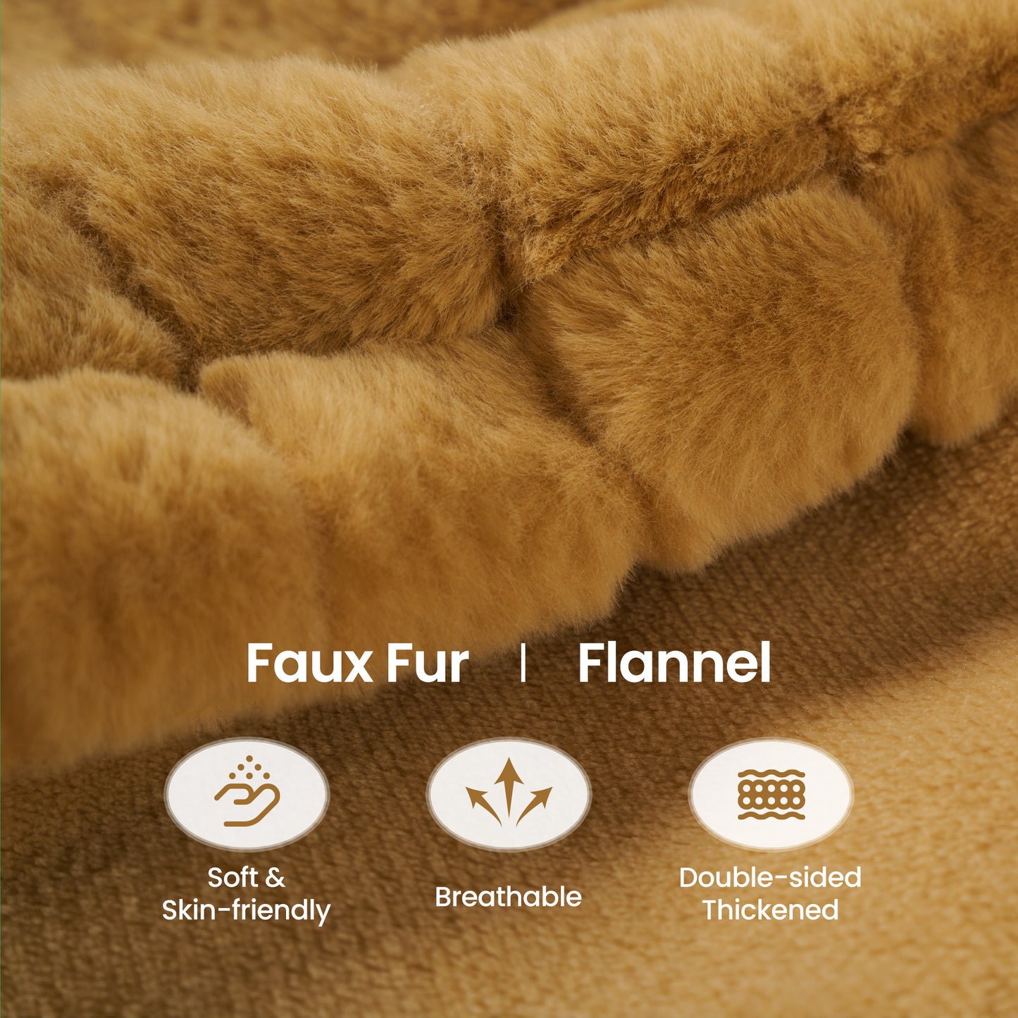 MaxKare Heated Blanket Full Size with 6 Heat Settings, 10H Auto-off, Faux Fur/Flannel, Plaid Pattern Winter Blanket