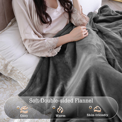 Electric Heated Blanket Twin 62" x 84" Large Heating Throw Blanket with 4 Heating Levels & Timer 10 Hours Auto Off, Machine Washable, Warm Comfort Blanket for Home Office Bed Sofa