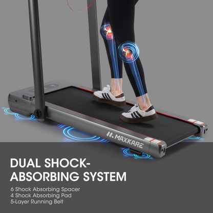 Maxkare 3.0HP & 9MPH Walking Pad Treadmill, 2 in 1 Foldable Treadmill with Touch Screen & Remote Control Bluetooth Connectivity, 286LBS