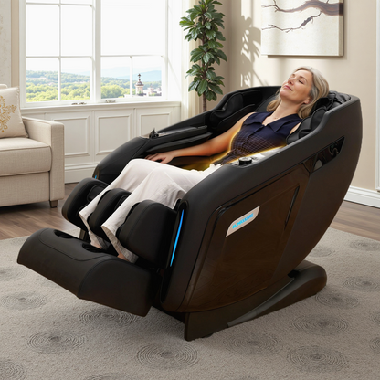 MaxKare Zero Gravity Massage Chair Full Body, SL-Track Massage Recliner with Heat, Voice Control,  Bluetooth, Foot Roller, Black