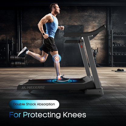 MaxKare 20" Folding Treadmill 300lbs with 15 Level Auto Incline, 3.5HP, 12MPH, Portable Treadmills for Home with Bluetooth/Zwift App Compatible