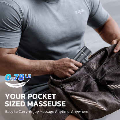 MAXKARE Mini Massage Gun – Portable Handheld Deep Tissue Massager, Quiet & Lightweight Palm-Sized Design – Gray