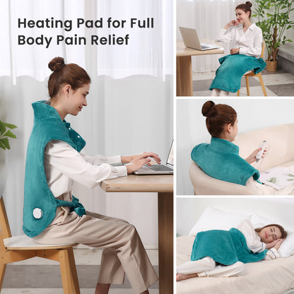 Maxkare Large Heating Pad for Back Pain Relief 24x33, Green