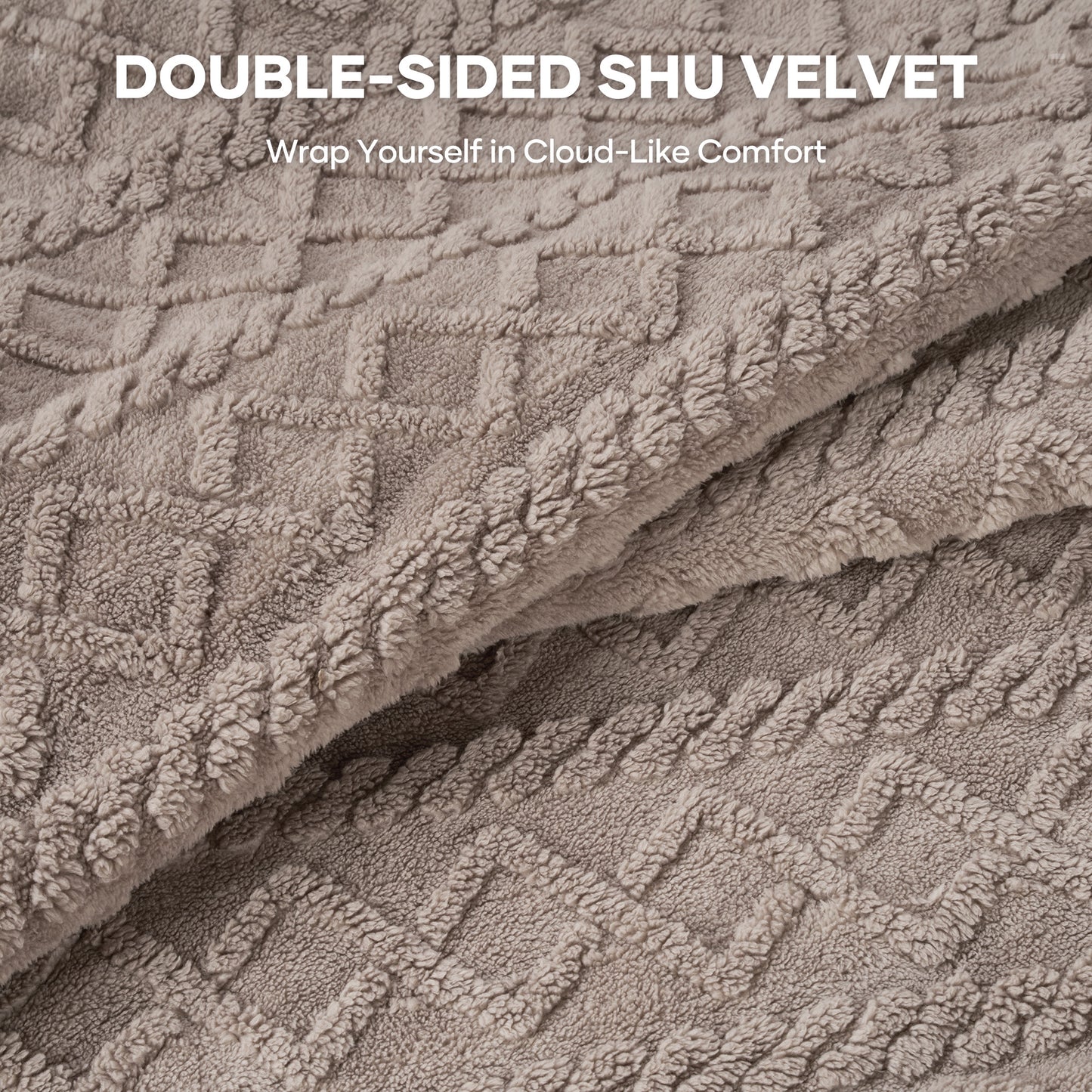 MaxKare Queen Size Heated Blanket Soft Cable Knit Shu Velveteen Electric Blanket, Dual Controllers, 10 Heat Levels, 10H Timer, 84" x 90", Linen