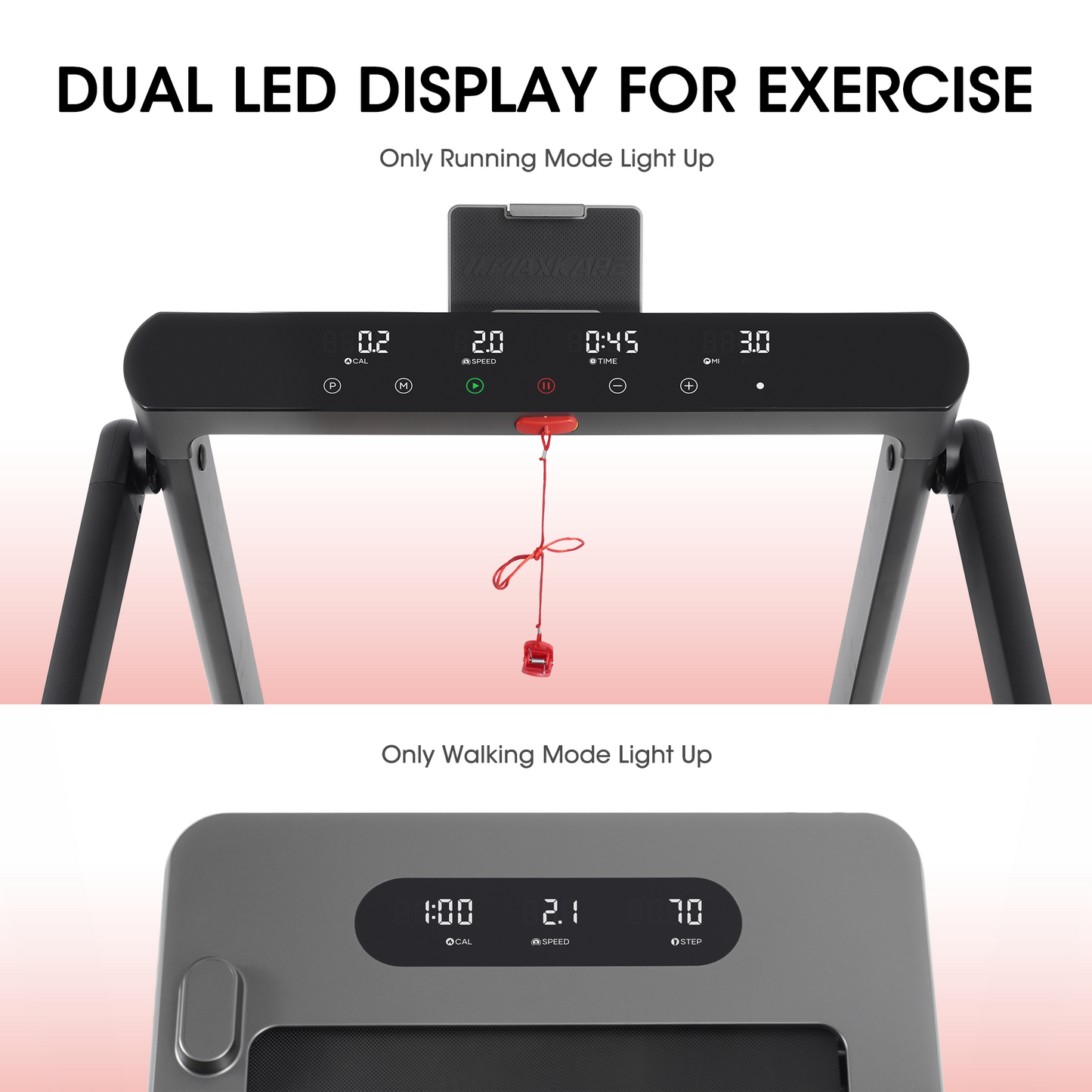 Maxkare 3.0HP & 9MPH Walking Pad Treadmill, 2 in 1 Foldable Treadmill with Touch Screen & Remote Control Bluetooth Connectivity, 286LBS