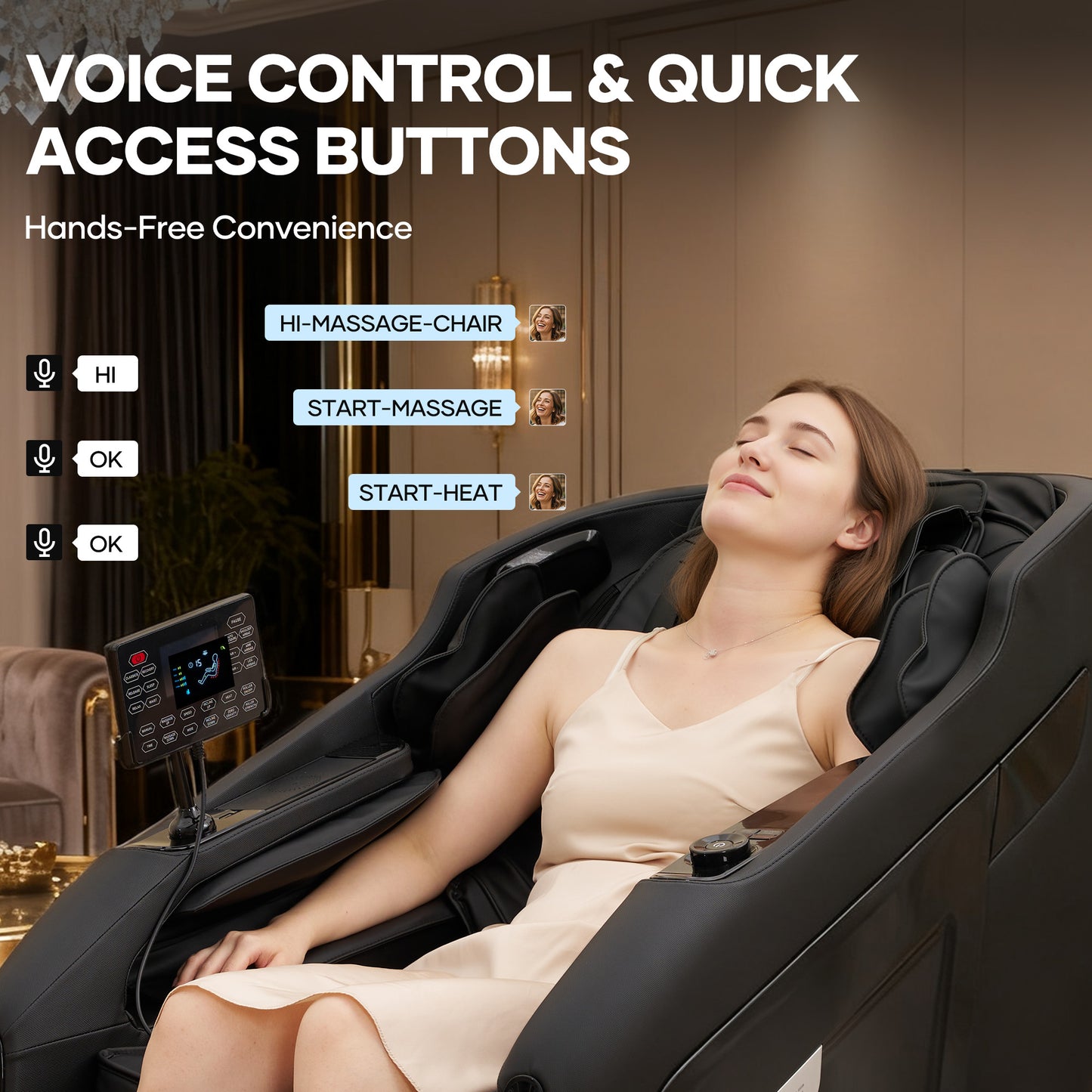 MaxKare Zero Gravity Massage Chair Full Body, SL-Track Massage Recliner with Heat, Voice Control,  Bluetooth, Foot Roller, Black