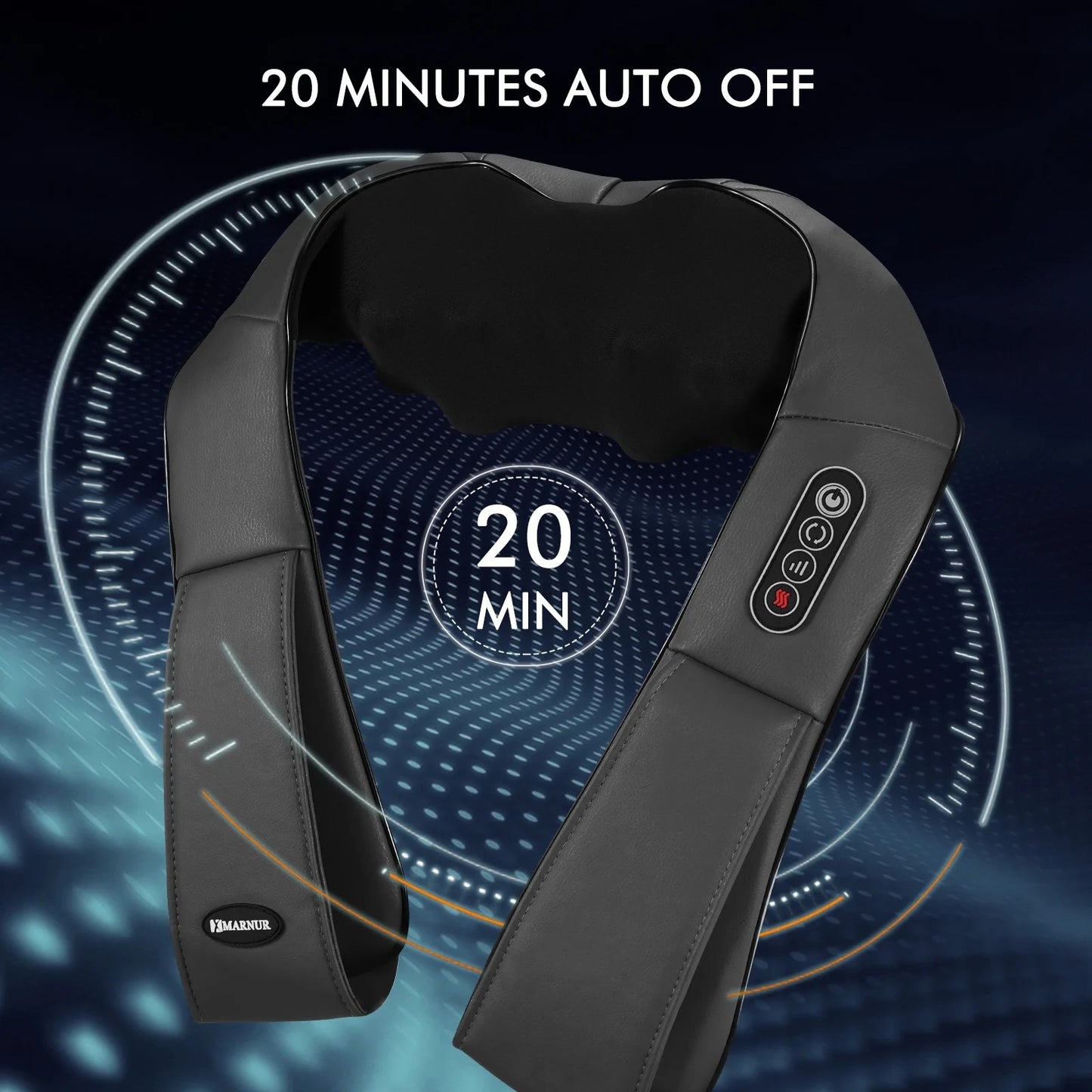 MAXKARE Neck and Shoulder Massager, 3D Deep Tissue Kneading Shiatsu Massager with Heat, Black