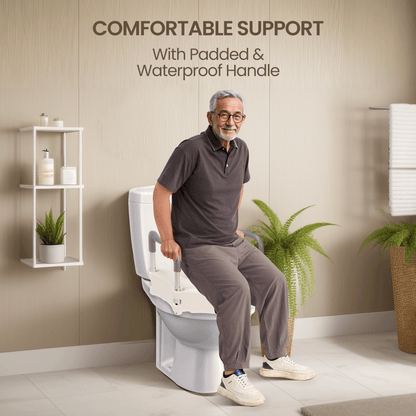 MaxKare Raised Toilet Seat with 2-Level Adjustable Height Handles
