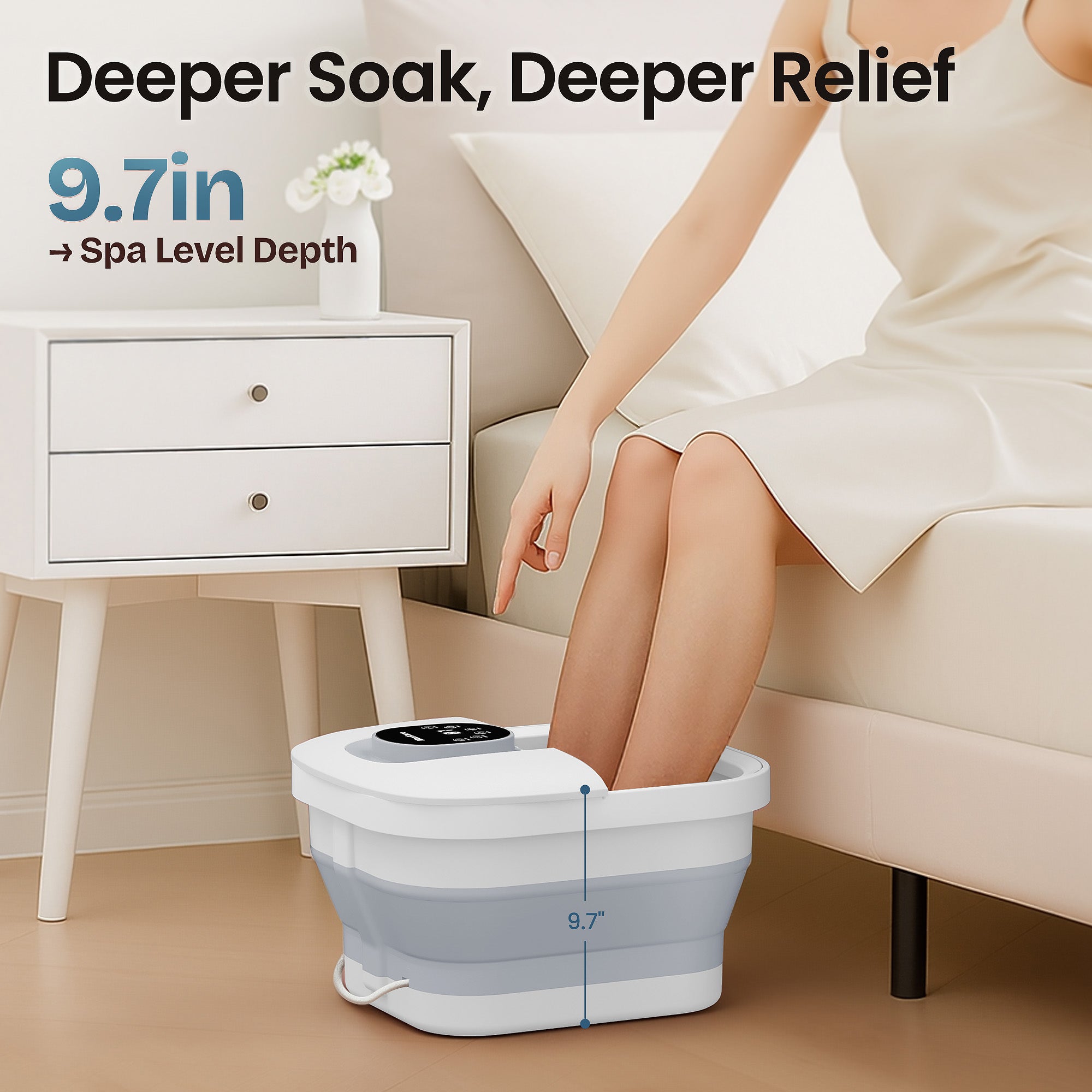MaxKare Collapsible Foot Spa with Massager and Heat, Foot Spa