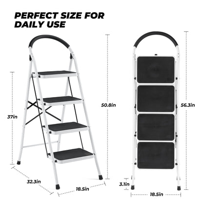 MaxKare 4 Step Stool, Folding Ladder, Lightweight