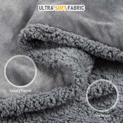 MaxKare Electric Heated Blanket, 59" x 43” Travel Car Blankets, Gray