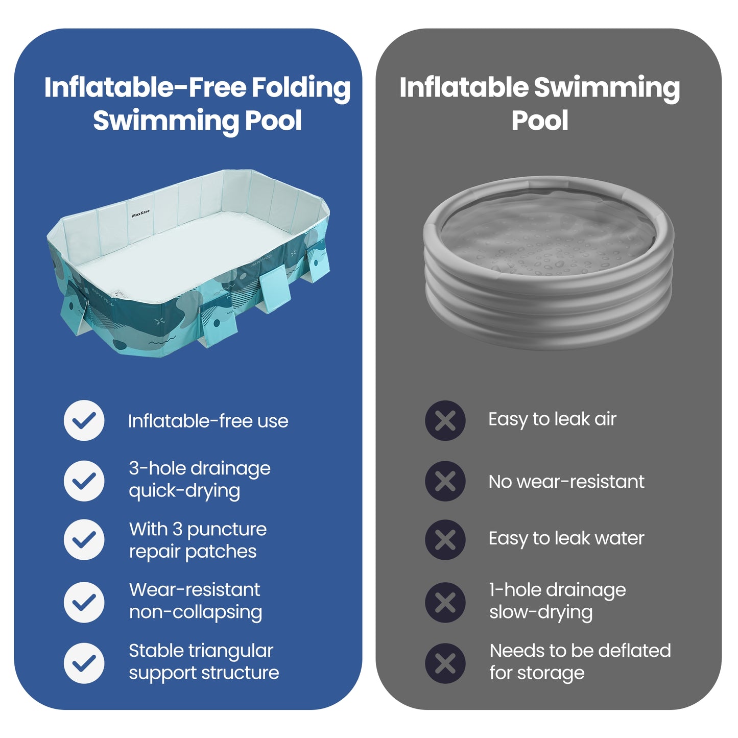 MaxKare 89'' Foldable Pets Pool, Portable Puppy Bath Tub for Cats Dogs Indoor and Outdoor, Green