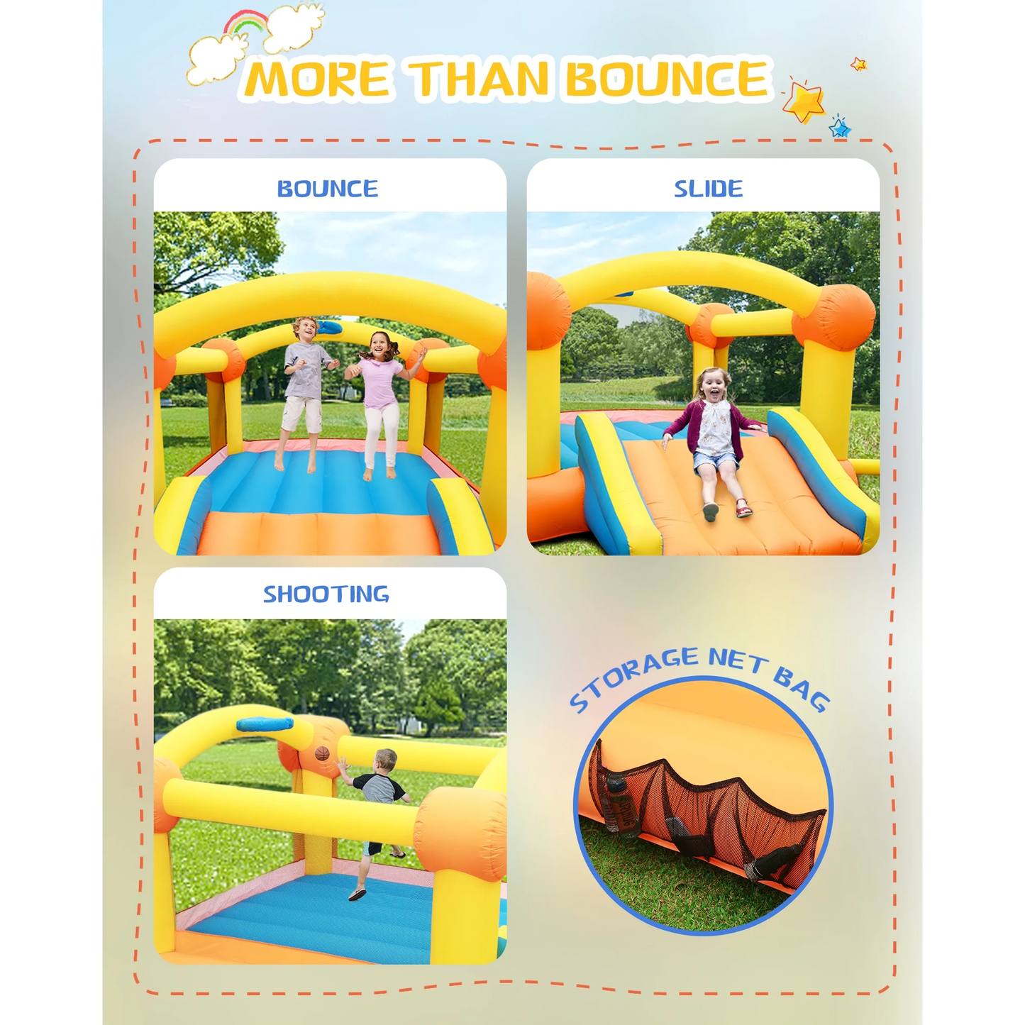 MaxKare Kids Bounce House, Inflatable Blow up Slide with Air Blower, Jumping Houses for Kids
