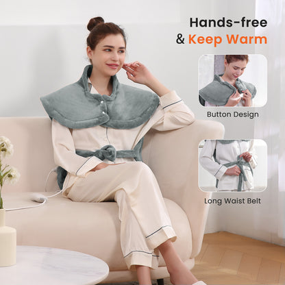 Maxkare Large Heating Pad with 4 Heat Settings & Auto Shut-off for Full Body Stress Relief, 24"x33"- Gray