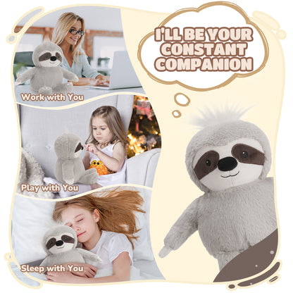 MaxKare Microwavable Heating Pad Heatable Stuffed Animal for Anxiety and Ache Relief, Bedtime, Cuddle & Companion, Adorable Gift for Kids & Adults, 9.4"x13", Sloth