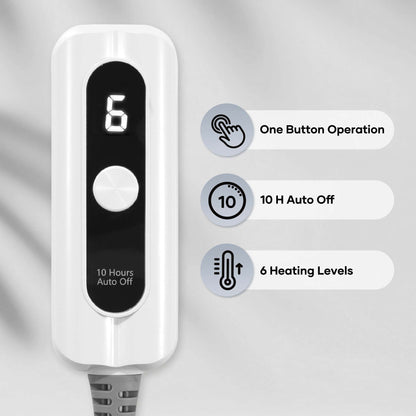 MaxKare Heated Blanket Full Size, Electric Blanket with 6 Heating Levels & 10H Auto-off, ETL Certification, Gray