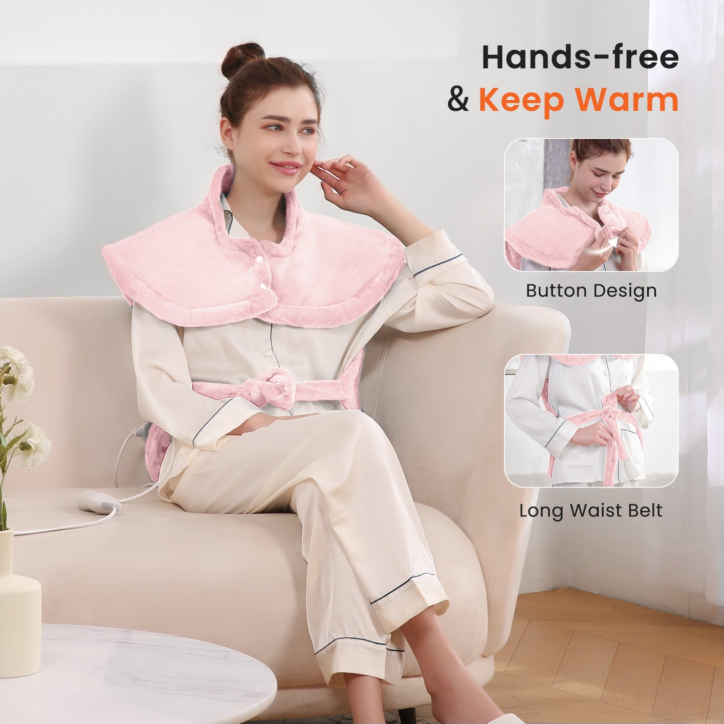 MaxKare Large Heating Pad with 4 Heat Settings & Auto Shut-off, for Full Body Stress Relief, 24"x33"- Pink