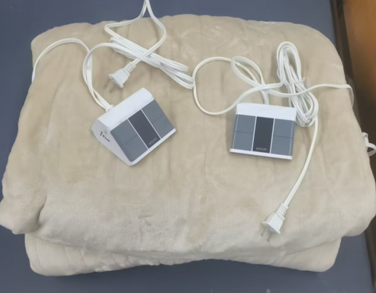 MaxKare Queen Electric Heated Blanket with 10 Heating Levels & 10H Timers, Dye Off White