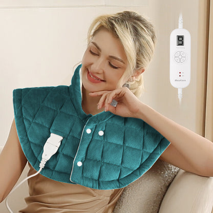 MaxKare 24"x24"Heating Pad for Neck and Shoulders, Weighted Heating Pad, Green
