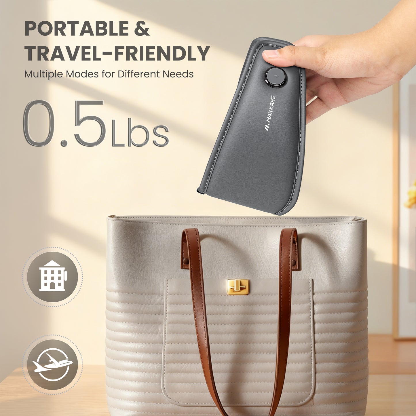 MaxKare Eye Massager with Heat, Vibration, Air Pressure for Relieve Eye Strain Dry Eye Headaches Foldable Rechargeable Shiatsu Massager