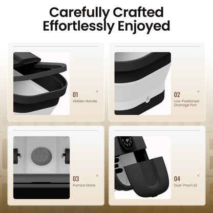 MaxKare Collapsible Foot Spa with Massager and Heat, Foot Spa Massager with Bubble Heat,Black