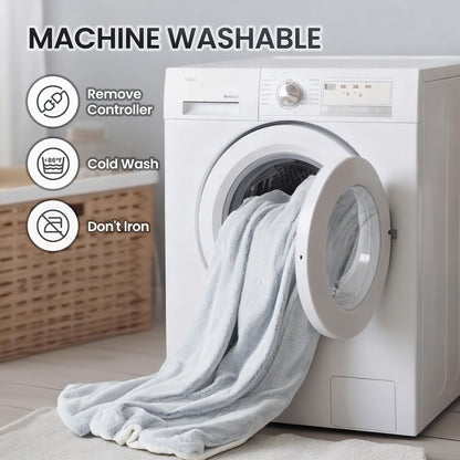 MaxKare Heated Blanket, Electric Throw Blanket with 6 Heating Levels & 4 Hours Timer, Soft Faux Fur & Flannel, 50" x 60" Gray & White