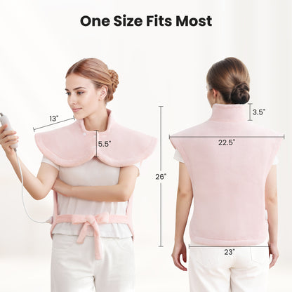 MaxKare Ultra Soft Heating Pad with 4 Heat Settings & Auto Shut-off for Full Body Stress Relief, 24"x33" - Pink