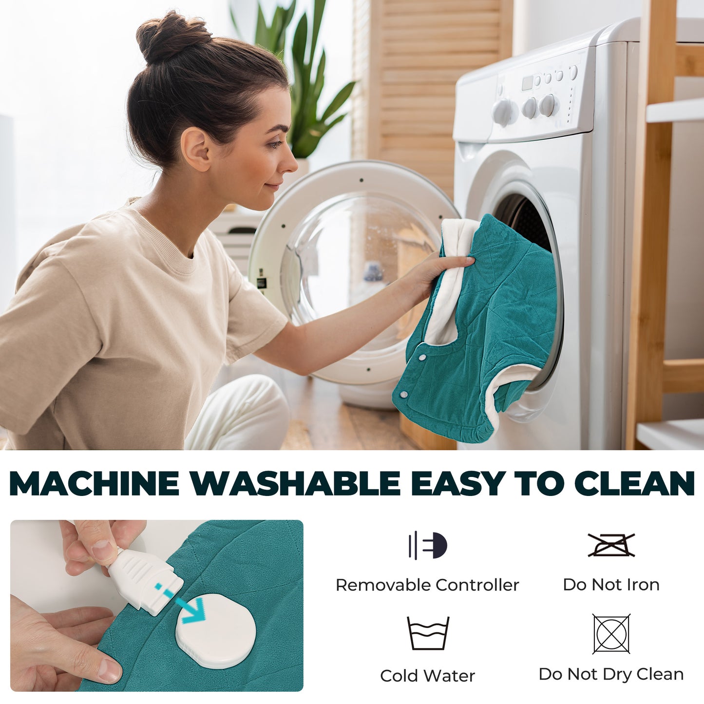 MaxKare 24"x40" Extra Large Heating Pad with 4 Heat Settings & Auto Shut-off, Eletric Heating Pad, Green & White