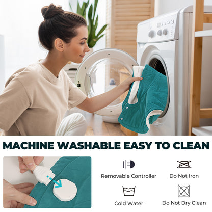 MaxKare 24"x40" Extra Large Heating Pad with 4 Heat Settings & Auto Shut-off, Eletric Heating Pad, Green & White