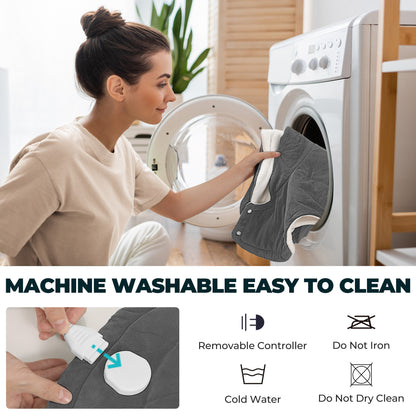 MaxKare 24"x40" Extra Large Heating Pad with 4 Heat Settings & Auto Shut-off, for Full Body- Gray & White