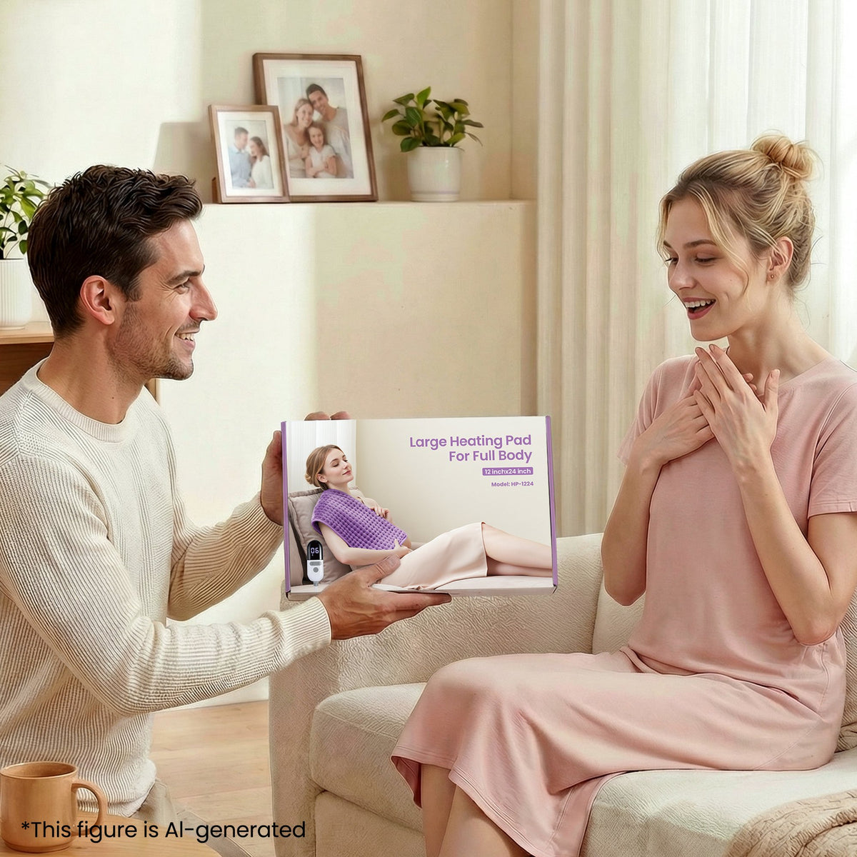 Maxkare 12 x 24 Heating Pad with 4 Heat Settings & Auto Shut-off, for Back Neck Shoulders Stress Relief, Purple