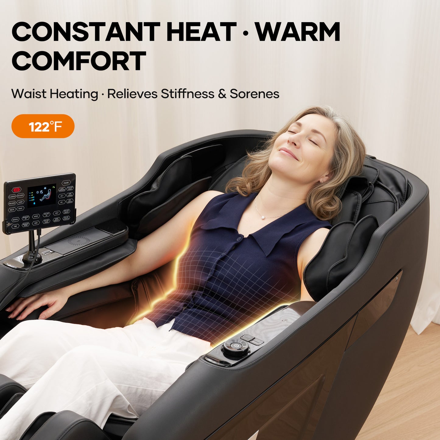 MaxKare Zero Gravity Massage Chair Full Body, SL-Track Massage Recliner with Heat, Voice Control,  Bluetooth, Foot Roller, Black