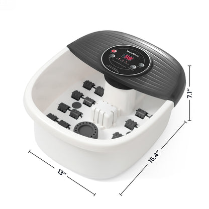 MaxKare Foot Spa Bath Massager with Heat, Bubbles, and Vibration for Soothe and Comfort Feet, Black