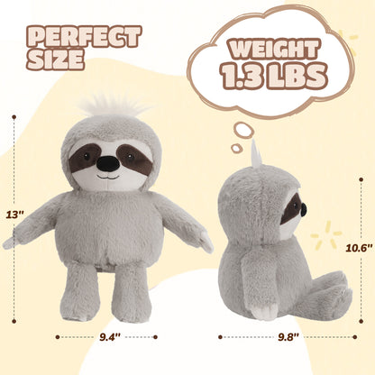 MaxKare Microwavable Stuffed Animal Heating Pad Heatable for Anxiety and Ache Relief, Bedtime, Adorable Christmas Gift for Kids & Adults, 9.4"x13", Sloth