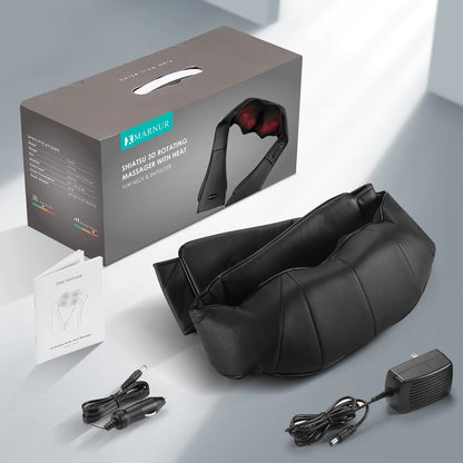 MAXKARE Neck and Shoulder Massager, 3D Deep Tissue Kneading Shiatsu Massager with Heat, Black