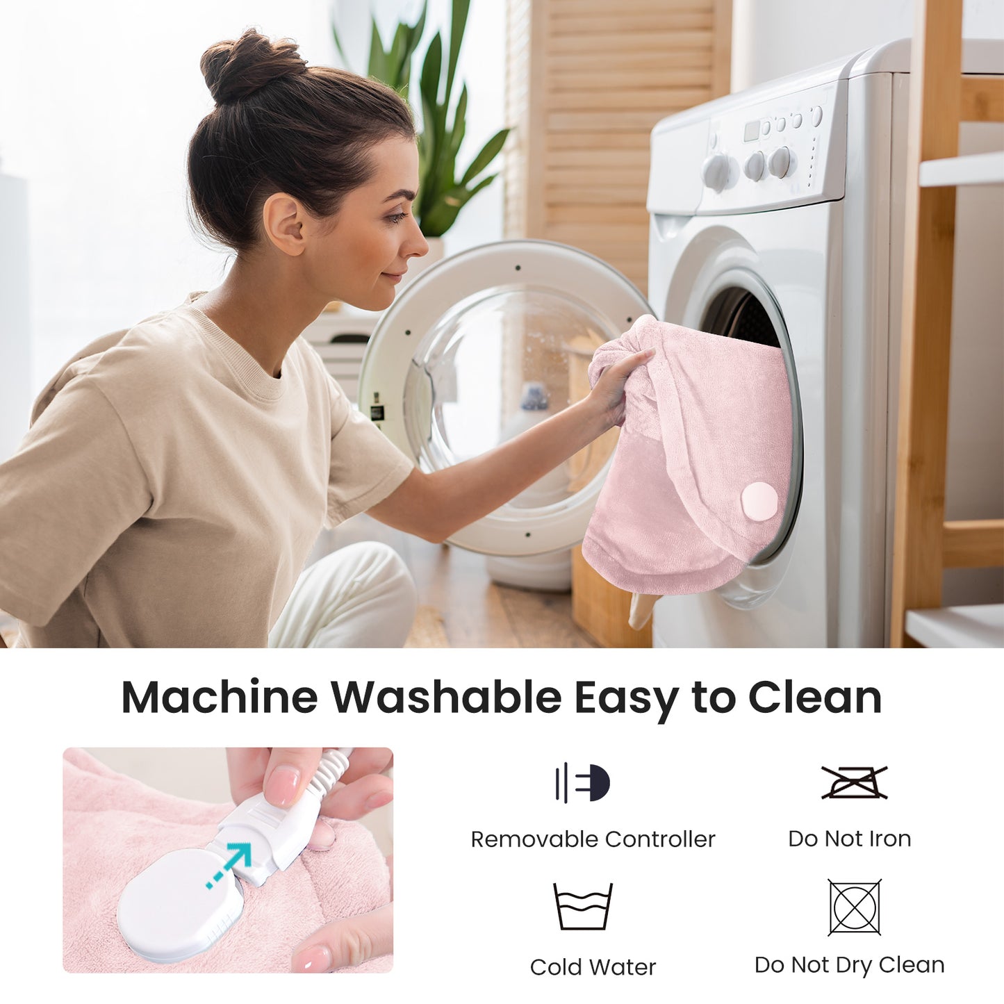 MaxKare Large Heating Pad with 4 Heat Settings & Auto Shut-off, for Full Body Stress Relief, 24"x33"- Pink