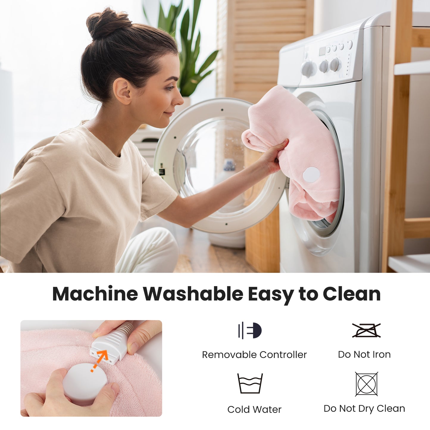 MaxKare Ultra Soft Heating Pad with 4 Heat Settings & Auto Shut-off for Full Body Stress Relief, 24"x33" - Pink