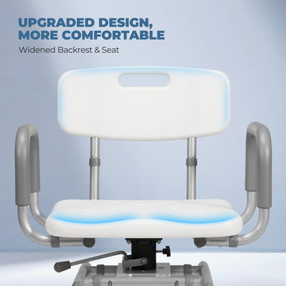 MaxKare 360° Swivel Shower Chair with Back and Arms
