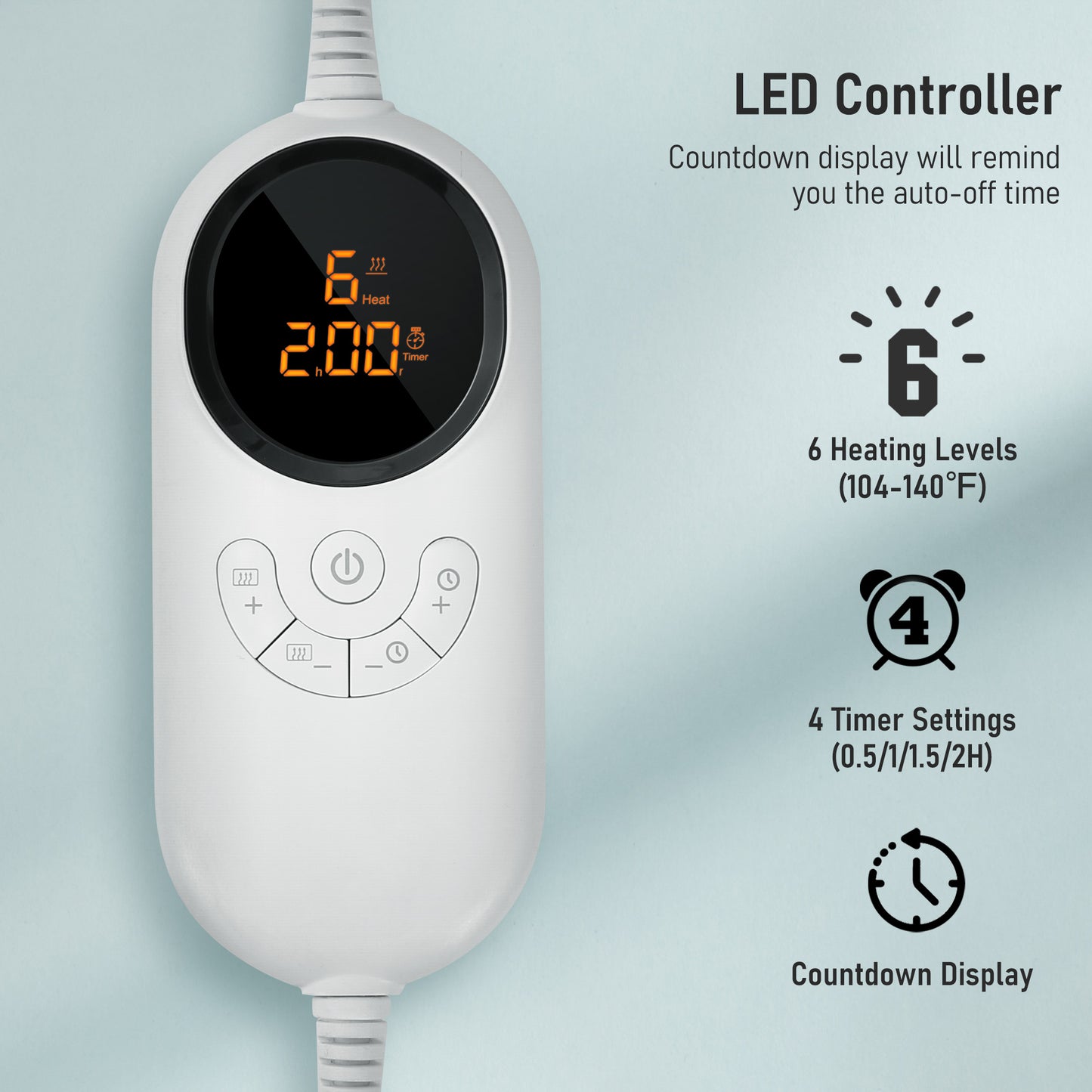 MaxKare HP02-SH05 Weighted Heating Pad 23"x20" with 6 Heat Settings & 4 Timer Settings for Back & Neck Pain Relief - Green