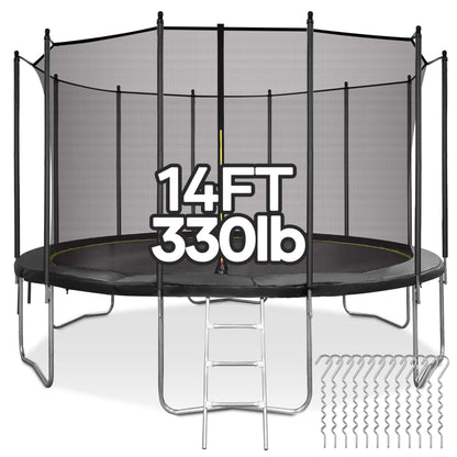 MaxKare 14FT Trampoline for Kids Toddler Adults with Enclosure Net for Indoor Outdoor Game Play, 330lbs Capacity