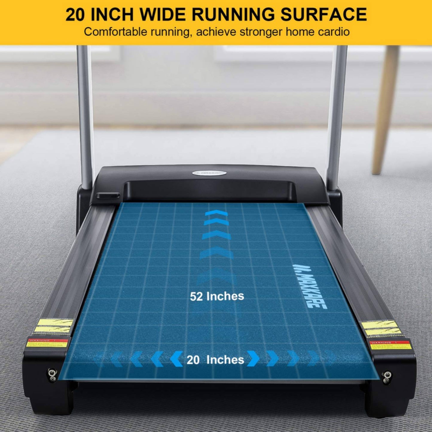 MaxKare 3.0HP Folding Treadmill with 15Levels Auto Incline, 0.6-10 MHP, 15 program, Portable Foldable Treadmill for Home Use, 300 LBS