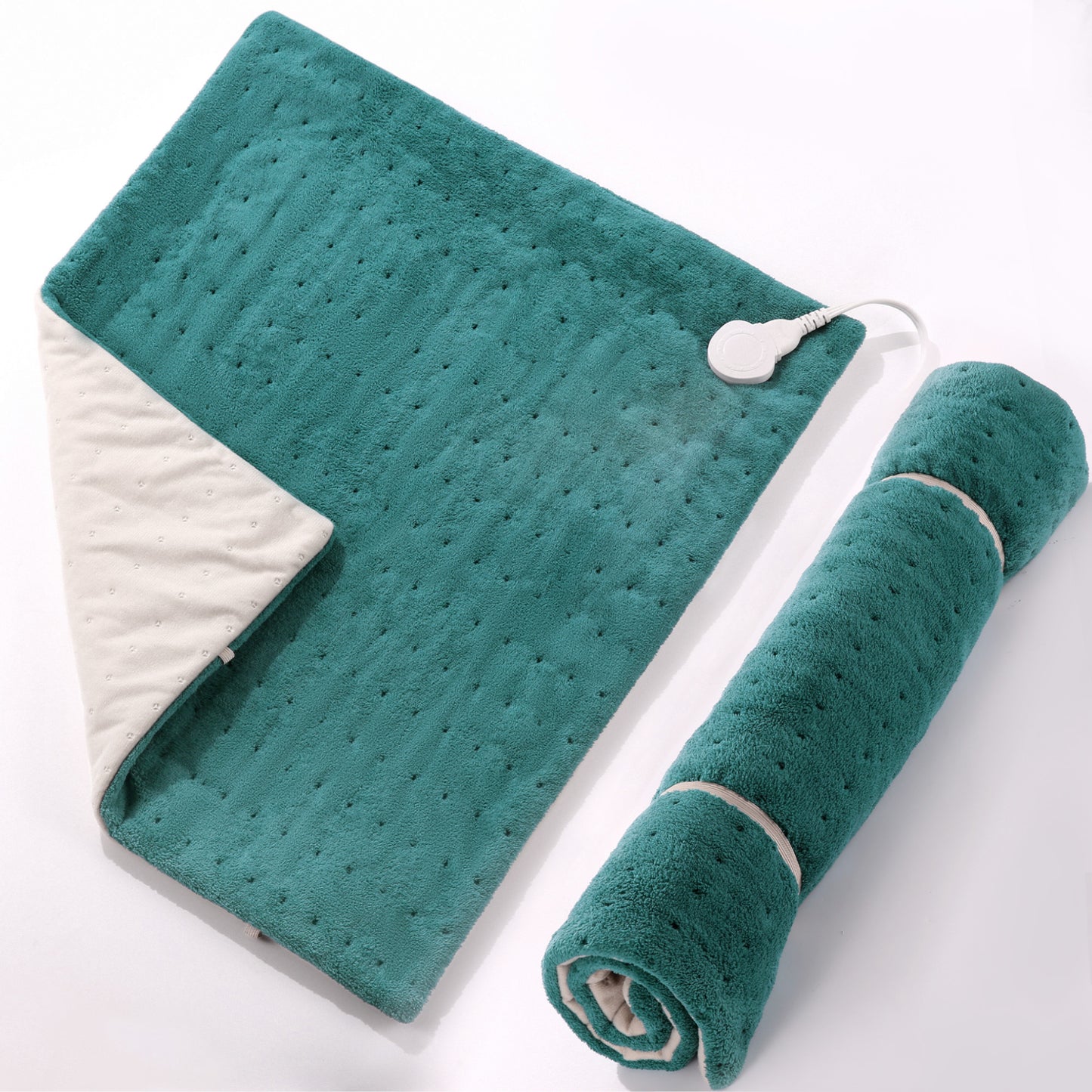 MaxKare 20''x 24'' Micro Plush Corded Electric Heating Pad for Cramps, 4 Heat Settings & Auto Shut-off for Back, Shoulder, Full Body Stress Relief-Green