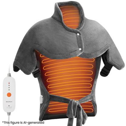 MaxKare Ultra Soft Heating Pad for Shoulder & Arm – 24" x 33", 4 Heat Settings & 2-Hour Auto Shut-off, for Full Body Stress Relief – Gray